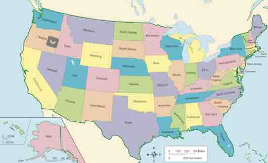 USA map with state names thumbnail